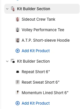 Kit Builder interface on Stack Athletics
